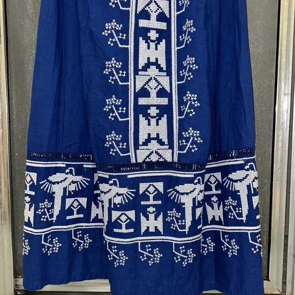 Farm Rio square neck Embroidered midi dress - Picture 6 of 16